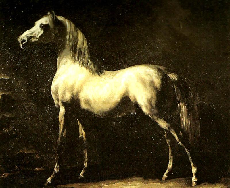 Theodore   Gericault cheval gris Spain oil painting art